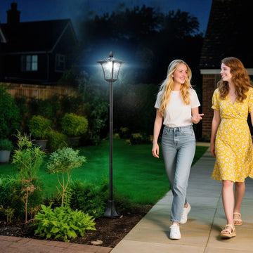 Outdoor Solar Post Lamp - Dimmable LED Lantern Bollard Pathway Light 1.6M Tall - Prime Bargains