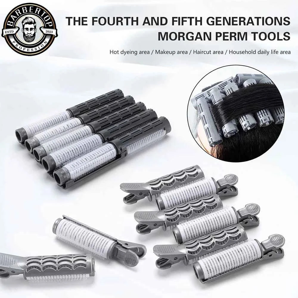 20/14Pcs Barbershop Salon Nylon Hook Loop Hair Rollers Set Hair Root Perm Rods Bars Curlers for Women Long Short Hair Perm Tool